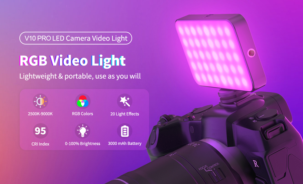 V10 Pro RGB LED Video Light Panel
