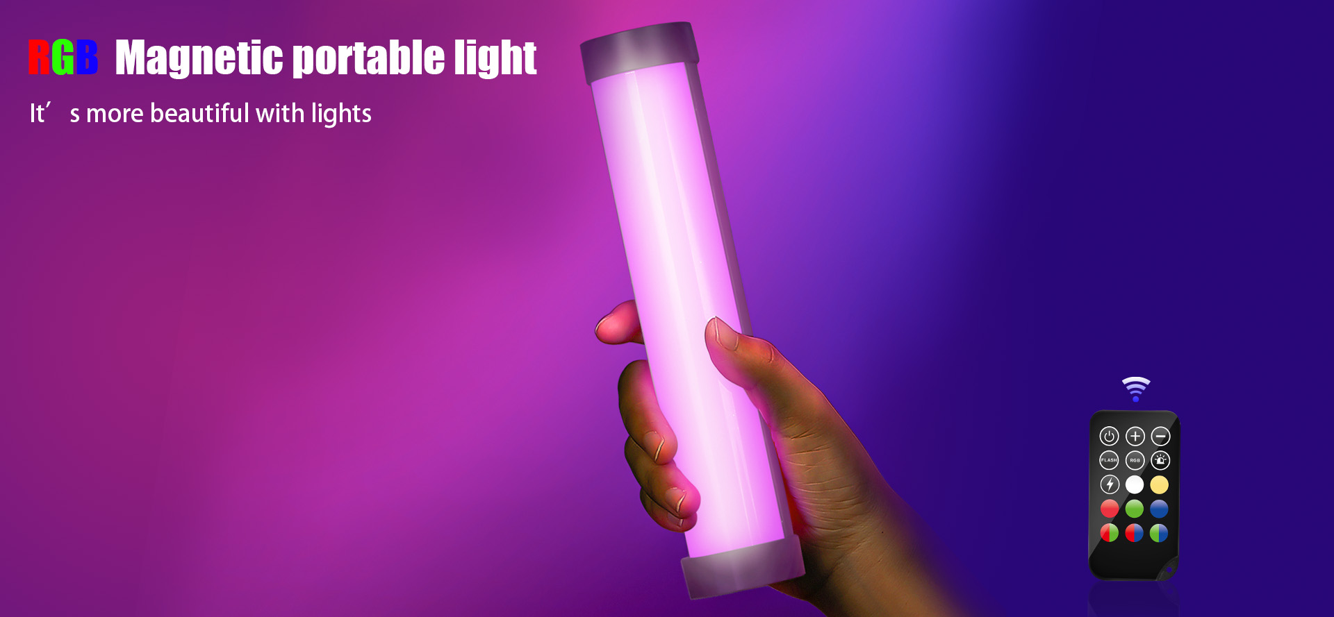 Luce Video Portatile P100 RGB 2000mAh – CRI 95+, TLCI 99%, Telecomando Incluso, 3000K/6000K, Per TikTok, YouTube, Fotoritratto E Streaming